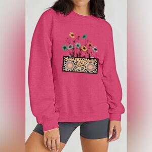 Simply Love Flower & Sound Box Graphic Sweatshirt